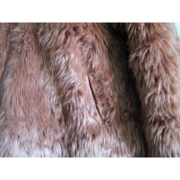 Abercrombie and Fitch XS Faux Fur Jacket In Rust Brown GUC - Picture 8 of 16